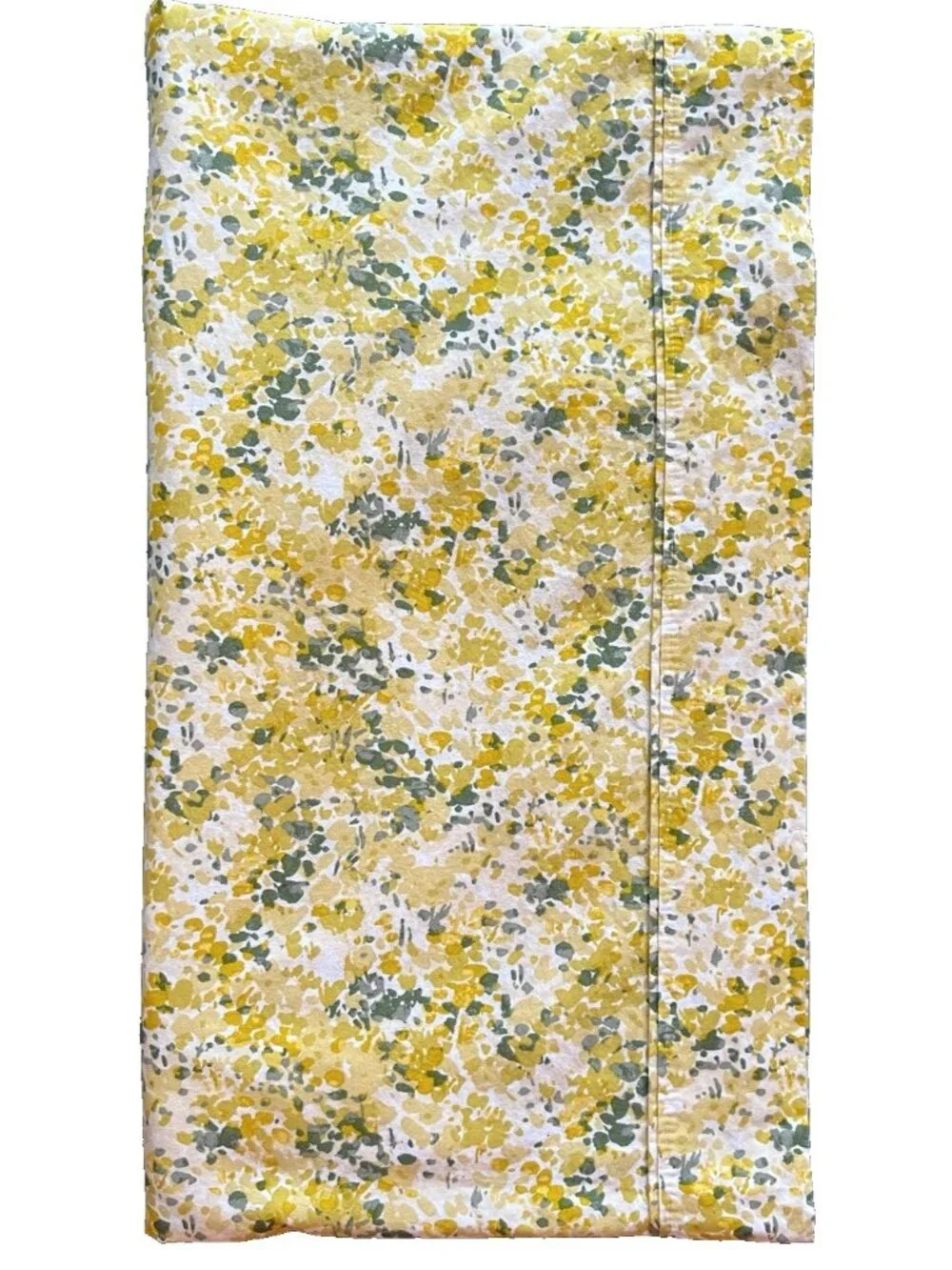 Threshold Full/Queen 100% Organic Cotton Flat Sheet Green Yellow Impressionistic